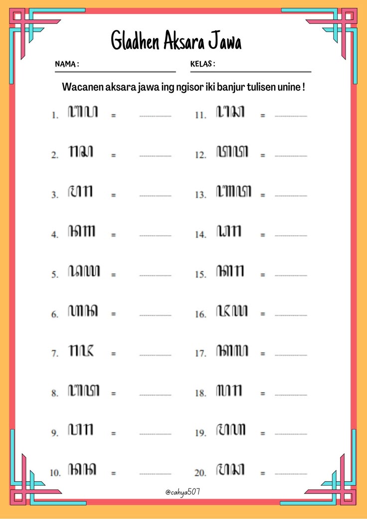 Contoh soal aksara jawa kelas 4 sd
