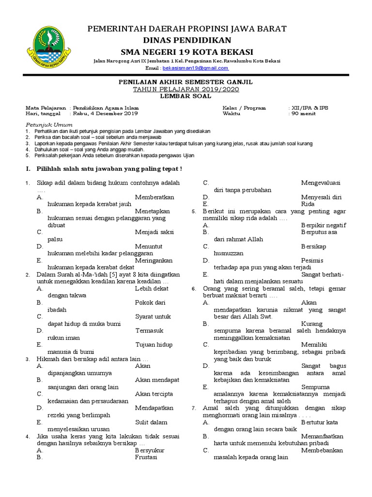 Menghadapi Ujian Akhir Semester (UAS) Agama Islam Kelas 12: Panduan Lengkap dengan Contoh Soal