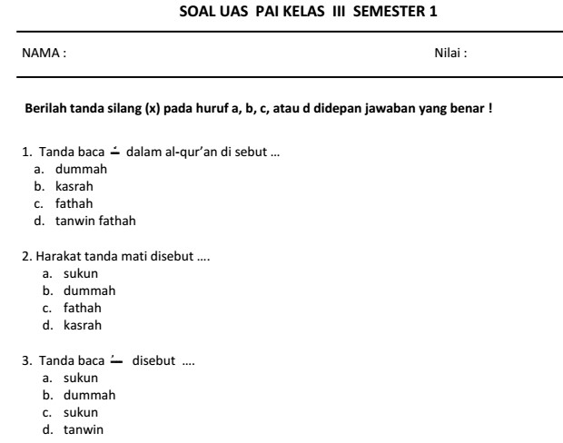 Menguasai Penilaian Akhir Tahun: Contoh Soal UAS PAI Kelas 5 Kurikulum 2013 untuk Mempersiapkan Diri